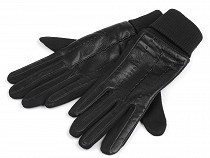 Ladies Gloves decorated with eco leather, touch-screen