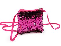 Mini-borsa a tracolla, con paillette, dimensioni: 11 x 10 cm