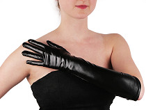 Dlouhé společenské rukavice imitace latexu
