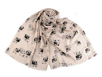Summer scarf / scarf 75x180 cm - dachshund, bulldog 