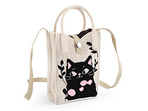 Dievčenská textilná kabelka / taška mačka 12x18 cm