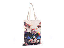 Textilní taška bavlněná kočka 34x43 cm