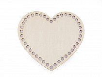 Heart-shaped bottom for making / knitting baskets 15x17 cm