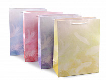 Gift bag with glitters, feathers