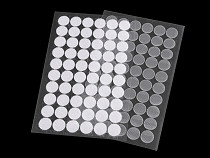 Cerchi autoadesivi in velcro, dimensioni: Ø 15 mm, trasparenti