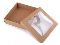 Papír doboz natural átlátszó fedéllel