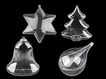 Pudełeczko plastikowe dwuczęściowe - dzwonek, choinka, kropla, gwiazda