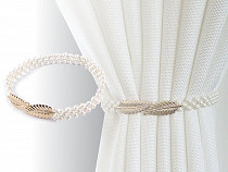 Decorative Curtain Tiebacks / Drape Holdbacks, pearls, leaf