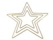 Estrella metálica para decoración, 3 piezas