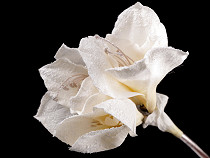 Künstliche Amaryllis reifbedeckt metallisch