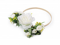 Ślubna dekoracja obręcz z kwiatami Ø19,5 cm