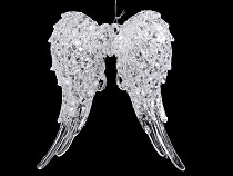 Dekorácia anjelské krídla s glitrami na zavesenie na stromček