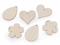 Wooden flower, heart, drop for hanging / painting