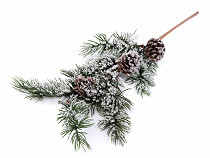 Artificial Frosted Conifer Twig with Pine Cones