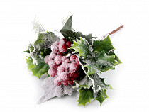 Artificial Frosted Holly Berries Twig Stem