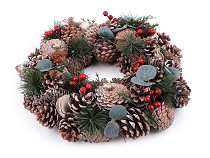 Artificial Christmas Wreath with Pine Cones Ø35 cm