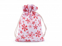 Gift Bag, Snowflakes 12x18 cm Jute Imitation