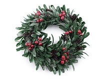 Artificial mistletoe Christmas wreath with glitter Ø30 cm