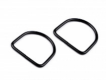 Inel negru tip D pentru accesorii din piele, latime 33 mm