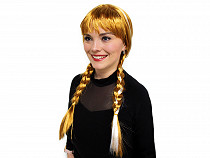 Carnival wig with braided ponytails