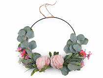 Hanging Decoration - Circle / Hoop with Flowers Ø28 cm