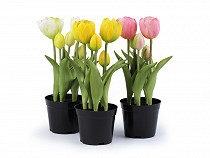 Umelé tulipány v kvetináči