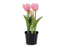 Tulipes artificielles dans un pot