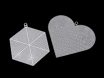 Kanevas/Gitter zum Sticken aus Kunststoff, Herz, Schneeflocken