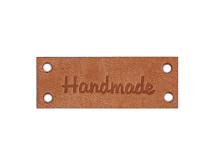 Leather Tag / Label "Handmade" , "With love" 16x44 mm
