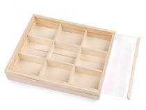 Boîte/Organiseur en bois avec couvercle coulissant