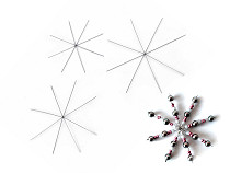 Base Étoile de Noël/Flocon de neige pour travail des perles, Ø 10,5 cm, 12,5 cm, 13,5 cm