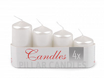 Adventní svíčky sestupné perleť Ø4 cm