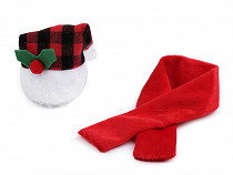 Mini chapeau et écharpe de Noël pour bouteille