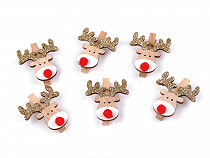 Wooden Clothespins / Clothing Pins / Pegs - Reindeer