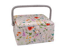 Upholstered Sewing Basket with Meadow Flowers