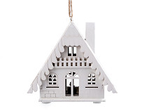 Light Up Wooden House, Hanging Decoration, 2nd quality