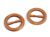 Clip/hebilla de madera para ropa y macramé, Ø60 mm