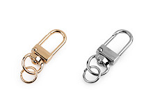 Metal Snap Hook / Carabiner Clip with Jump Ring, pulling hole 9 mm 