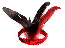 Retro carnival sequin headband with feathers