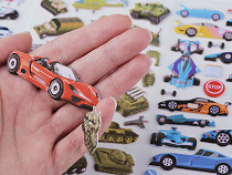 Műanyag öntapadós 3D dekor autók