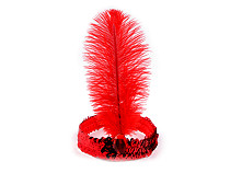 Retro carnival sequin headband with feathers