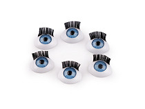 Occhi in plastica, con ciglia da incollare, dimensioni: 11 x 15 mm