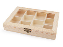 Wooden box with a glass window