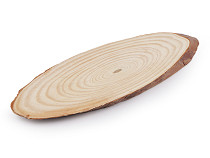 Rodaja de madera natural ovalada
