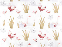 Cotton Fabric / Canvas, goose, chicken 