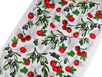 Tissu en coton piqué gaufré, Tomates/Olives