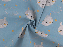 Cotton fabric / imitation linen, rabbit
