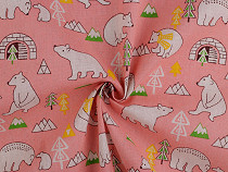 Cotton fabric / imitation linen, polar bear