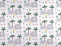 Cotton fabric / canvas, elephant