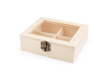 Wooden box with a glass window